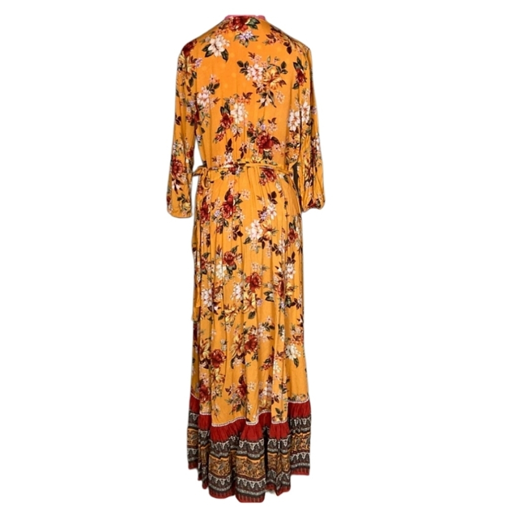 Farm Rio Siogne Floral Maxi Wrap Dress - Picture 3 of 4